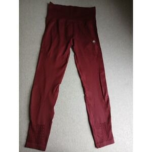 Zero Foxtrot Leggings XL Seamless Stretch Yoga Burgundy Compression Booty Lift